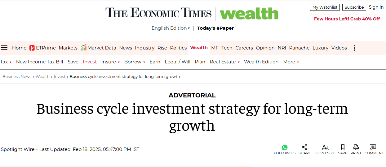 The Economic Times : Business cycle investment strategy for long-term growth